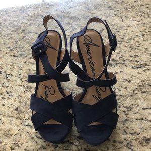 Navy blue wedges